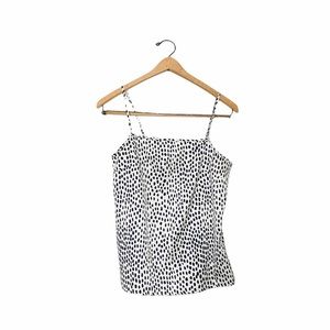 J. Crew Brushstroke Polka Dot Blue White Cami Tank Top XS‎